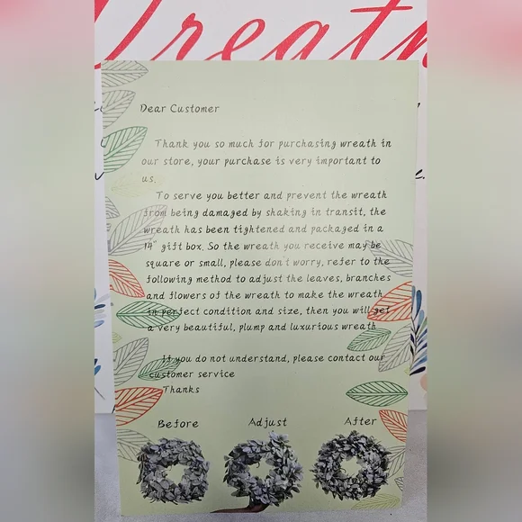 Faux Floral Wreath with Cream and Pink Accents NIB - Picture 4 of 4